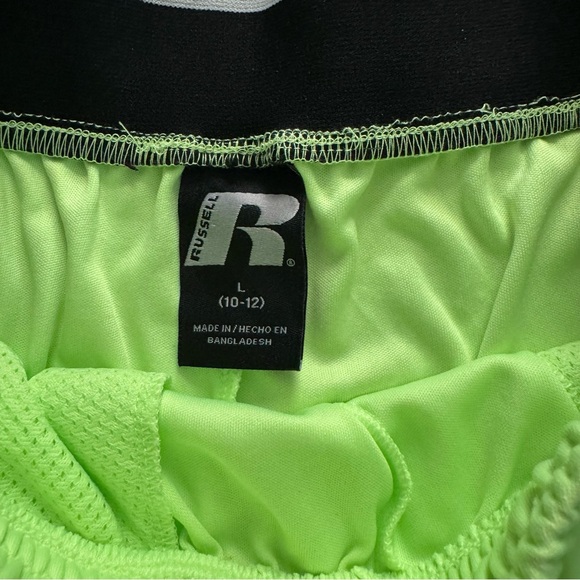 Russell Athletic Neon Green Shorts Boys L 10/12 NWT - Picture 4 of 6
